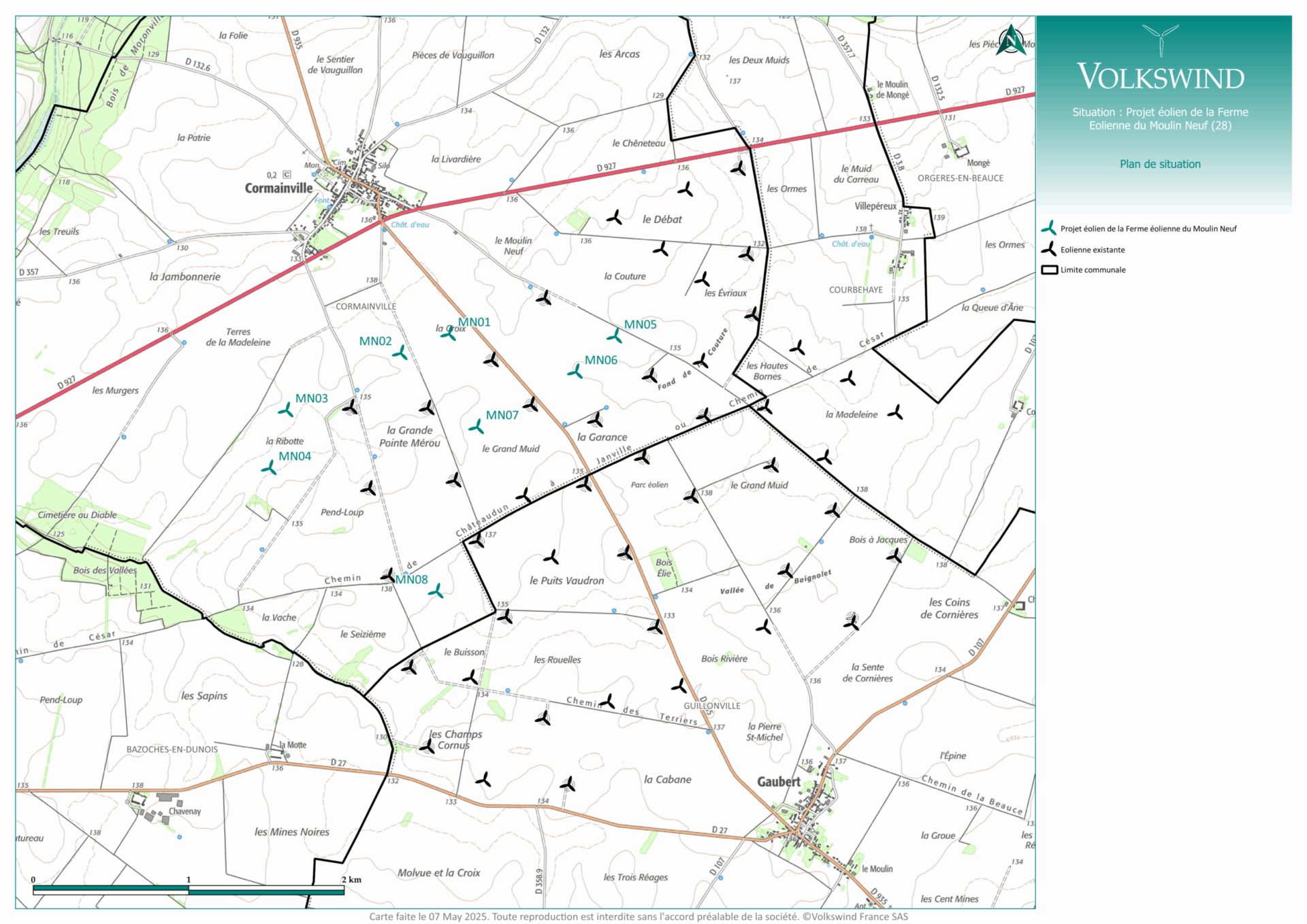 Carte de l\'implantation et zone du projet